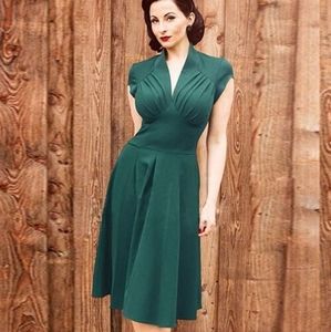 1940s style green dress